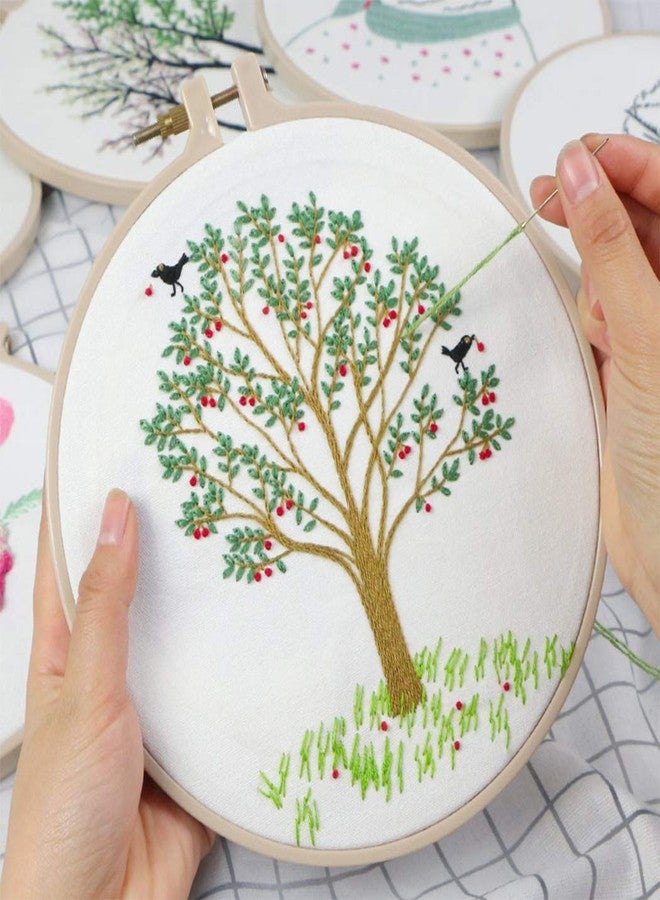 Kissbuty Full Range of Embroidery Starter Kit with Pattern, Kissbuty Cross Stitch Kit Including Embroidery Cloth with Plant Pattern, Bamboo Embroidery Hoop, Color Threads and Tools Kit (Embroidery Kit-19) - Image 4