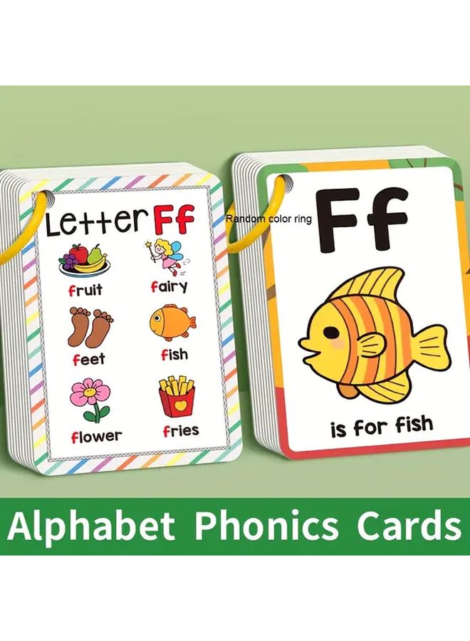 1 Set Phonics Flash Cards For Kids Ages 3 6 Alphabet Cards With Pictures Learn Letter Sounds Blending Educational Reading Tool Preschool Kindergarten - Image 2