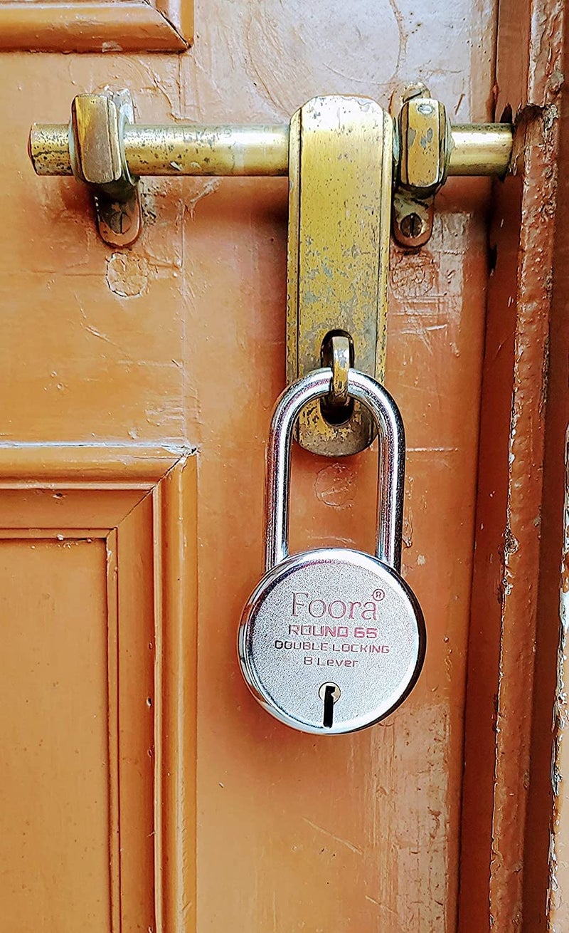 Foora Ultimate 65mm Long Shackle Padlock | Secure Your Home, Door, Gate, Shutter | Premium Double Locking 8 Lever | 5 Silver Keys Included | Made in India - Image 5