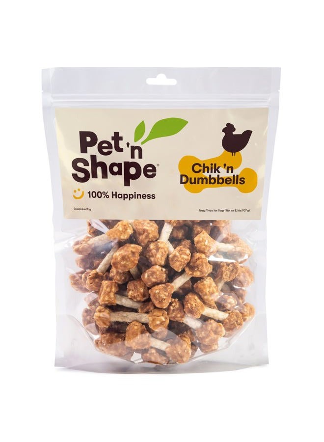 Pet 'n Shape Chik 'N Rice Dumbbells - All Natural Dog Treats, Chicken, 32 oz - Image 1