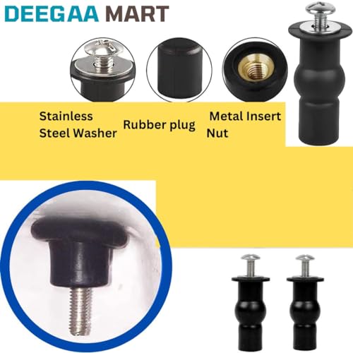 DEEGAA MART Toilet Seat Fixing Screw Set With Rubber Washer, Hydraulic Soft Closing, Expansion Bolts, Universal Mounting Set (Pack of 2, Size 45) - Image 3