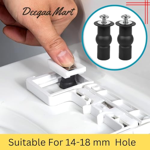 DEEGAA MART Toilet Seat Fixing Screw Set With Rubber Washer, Hydraulic Soft Closing, Expansion Bolts, Universal Mounting Set (Pack of 2, Size 45) - Image 2