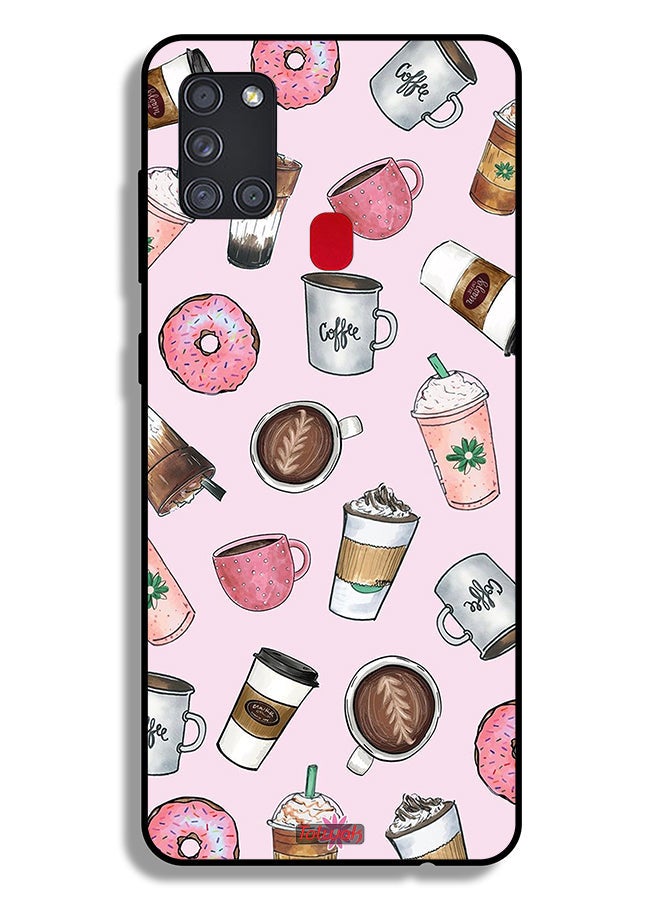 Tolwak Samsung Galaxy A21s Protective Case Cover Coffee Lover Art - Image 1