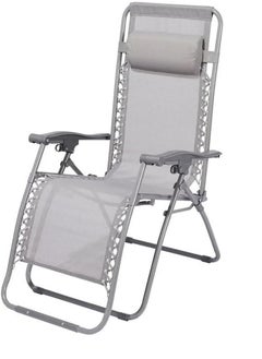 RENOVO Patio Chaise Lounges Chair gravity chair with adjustable backrest and footrest Grey Sunlounger for Poolside Backyard and Beach  - Image 1