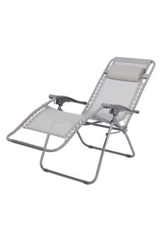 RENOVO Patio Chaise Lounges Chair gravity chair with adjustable backrest and footrest Grey Sunlounger for Poolside Backyard and Beach  - Image 2