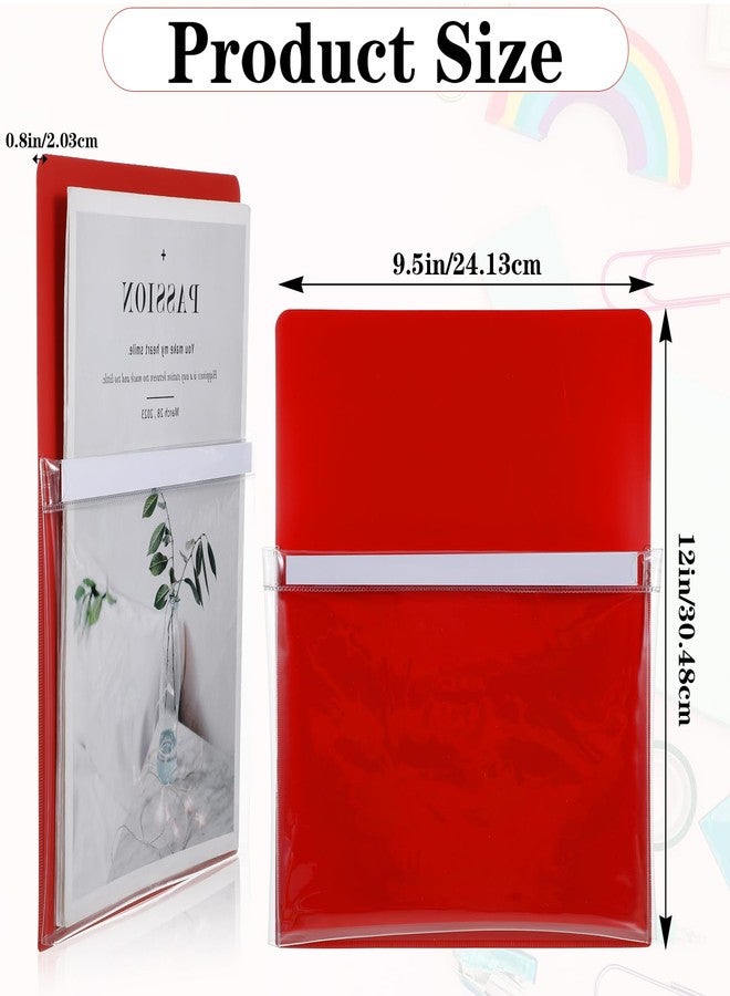 Caeuiciw 5 Pcs Magnetic Pocket, Self-Adhesive Magnetic Storage Pouch for Documents, Magnetic Pockets for Classroom Notes & Tools, Strong Magnet Backing for Fridge, Whiteboards, and Metal Surfaces, Assorted Col - Image 2