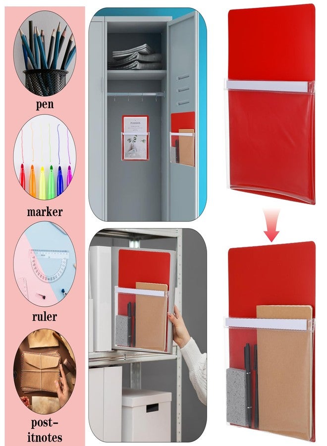 Caeuiciw 5 Pcs Magnetic Pocket, Self-Adhesive Magnetic Storage Pouch for Documents, Magnetic Pockets for Classroom Notes & Tools, Strong Magnet Backing for Fridge, Whiteboards, and Metal Surfaces, Assorted Col - Image 5