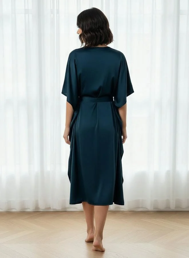 Aadaraya  Adaraya Night Dress Short Sleeve With Belt for Women | Best Price UAE