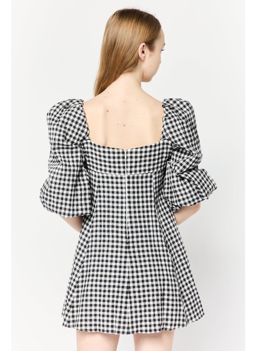 forever new Women Petite Gingham Mini Dress, Multicolor  - Image 4