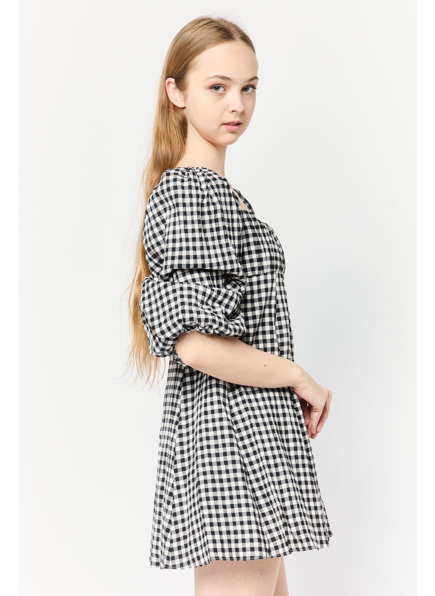 forever new Women Petite Gingham Mini Dress, Multicolor  - Image 3