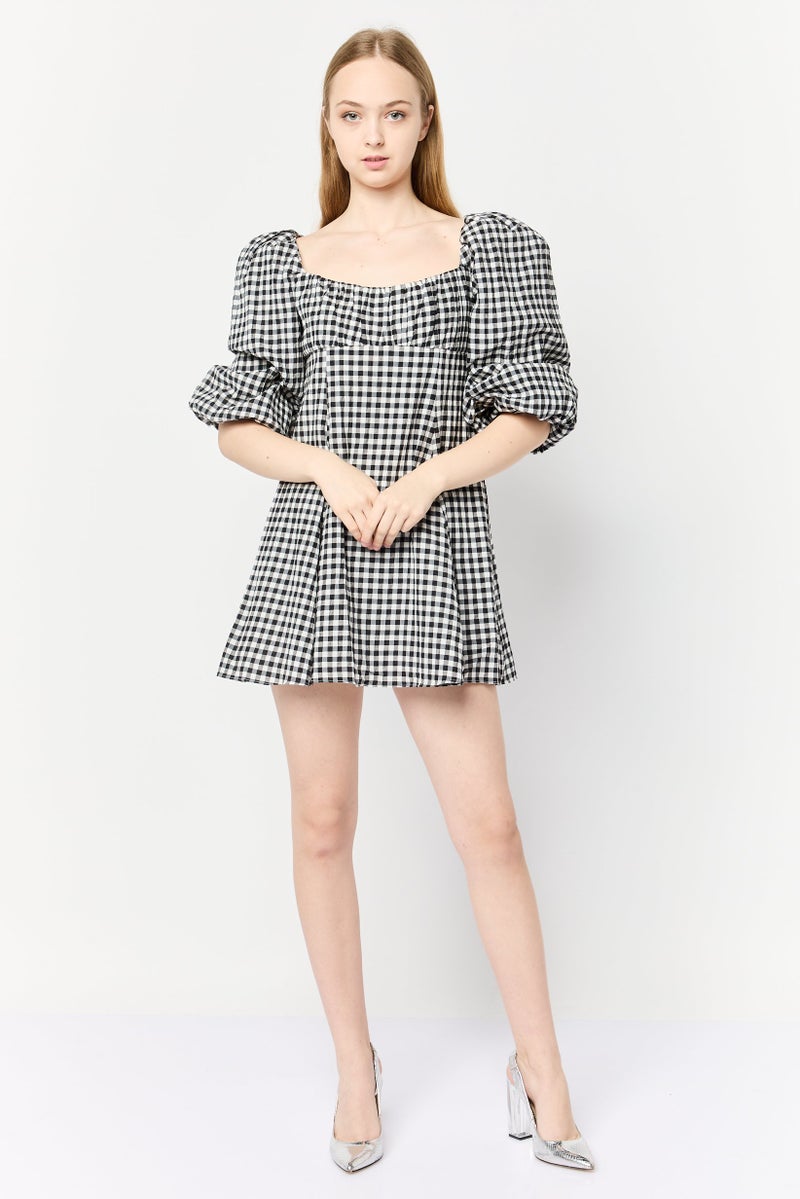 forever new فستان ميني جينغham صغير للنساء، متعدد الألوان - Image 2