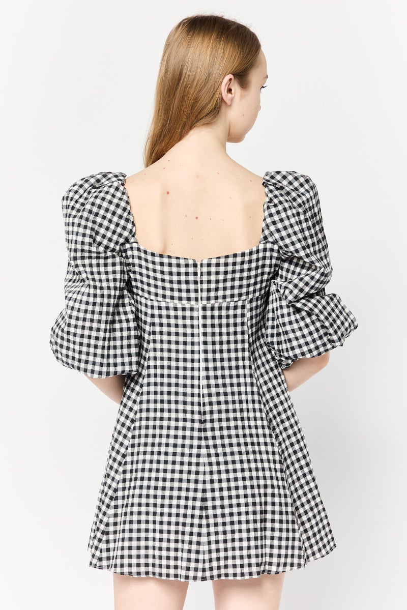 forever new فستان ميني جينغham صغير للنساء، متعدد الألوان - Image 4