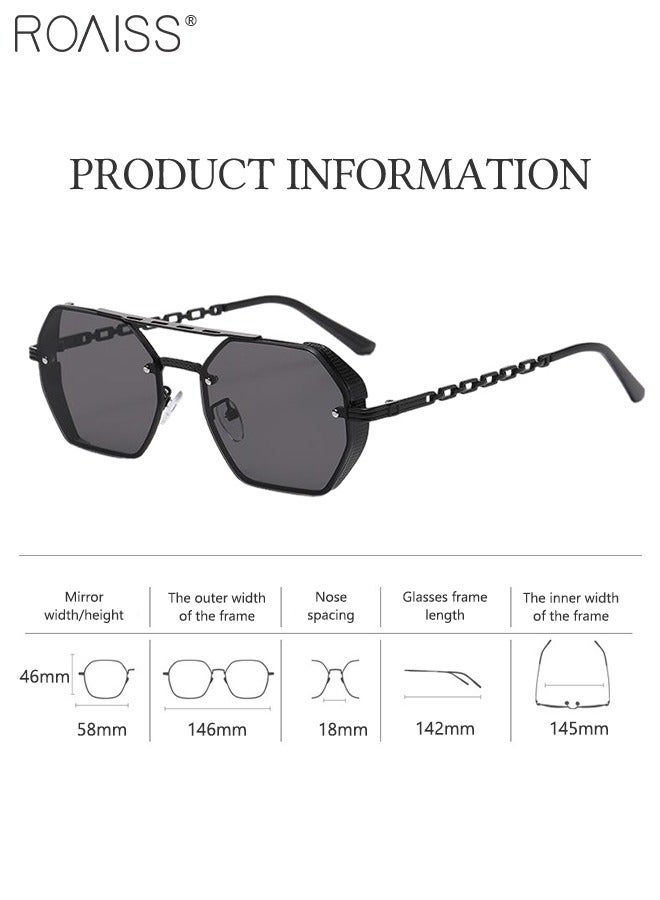رويس نظارة شمسية مثمنة للرجال والنساء، نظارة الشمس الواقية من الأشعة فوق البنفسجية 400، ظلال شمس كلاسيكية عصرية مضادة للوهج مع الحافظة للحفلات والتسوق والسفر، 58 مم، مع عدسات رمادية - Image 3