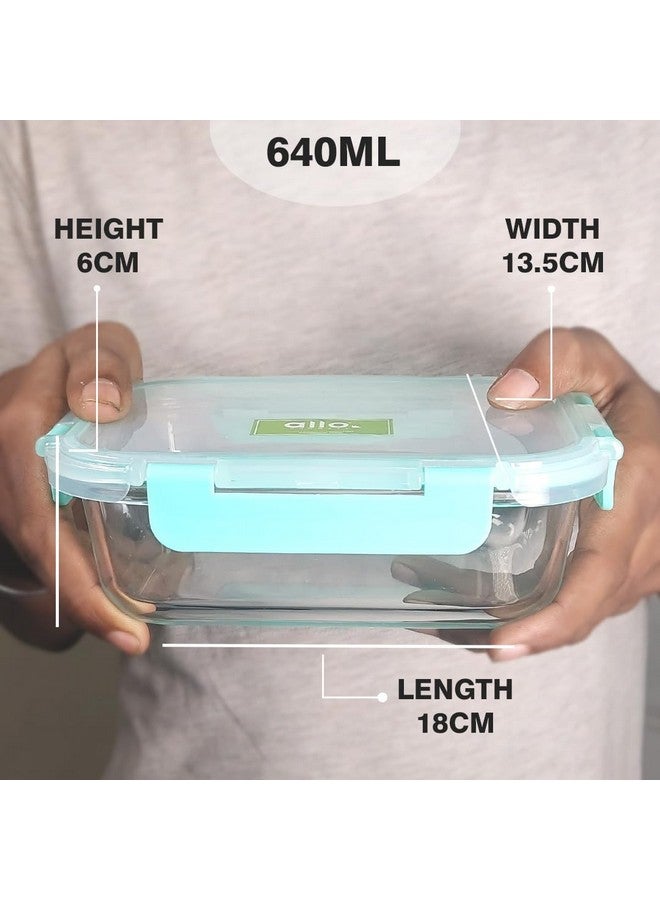 Allo FoodSafe Glass Containers with Lids with Break Free Lock, Oven Microwave Safe Containers, High Borosilicate Meal Prep Glass Food Storage Containers for Kitchen, 640ml - Image 5