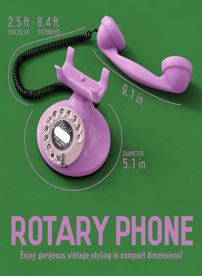 Opis Technology Rotary Phone : The Funkyfon Cable/Vintage Rotary Phone/Retro Rotary Phone/Rotary Phone Landline/Rotary Phone Retro Style/Pink Rotary Phone/Rotary Phone Pink - Image 3