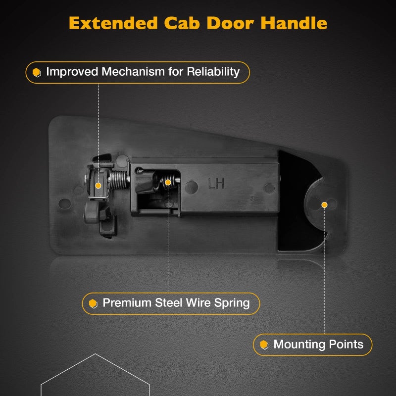 Gledewen Extended Cab Door Handle Rear Left Driver and Right Passgenger Side | for 1999-2007 Chevy Silverado GMC Sierra 1500 2500 3500 | Replaces# 15758171, 15758172 - Image 4