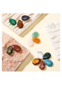 Y&D 30 Pieces Worry Stones for Anxiety Teardrop Crystal Bulk 0.9 Inch Waterdrop Gemstone Thumb Healing Stress Pocket Stone Pendants Decor Witchcraft DIY Meditation (Color Random)  - Image 2