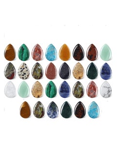 Y&D 30 Pieces Worry Stones for Anxiety Teardrop Crystal Bulk 0.9 Inch Waterdrop Gemstone Thumb Healing Stress Pocket Stone Pendants Decor Witchcraft DIY Meditation (Color Random)  - Image 1