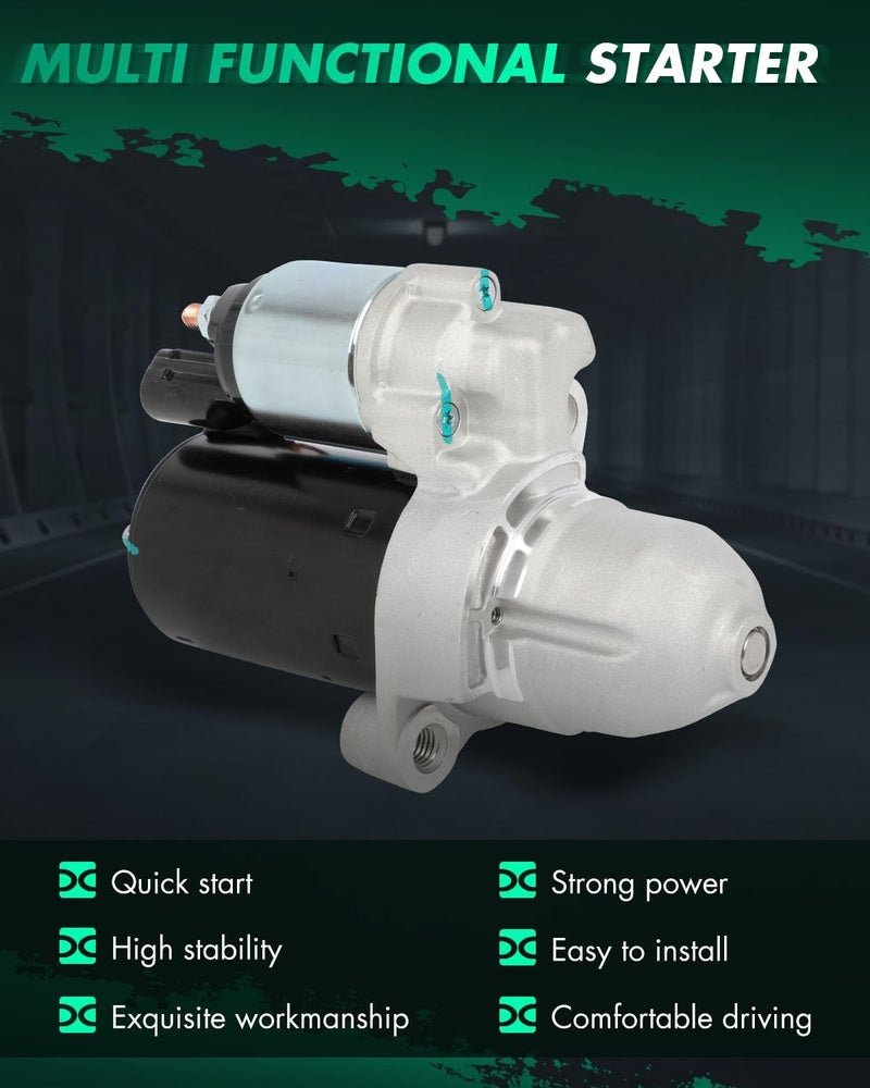SCITOO Starter Motor fit for Audi for A4 3.2L 2006-2008,for Audi for A4 Quattro 3.2L 2005-2009,for Audi for A6 3.2L 2006-2011 Replacement Starter 17976 - Image 2