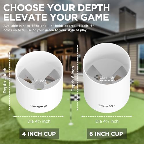 KINGTOP KIGNTOP Golf Hole Cup for Putting Green, Putting Cup, Fit USGA/PGA Regulations, Ivory White, Indoor | Outdoor, 4" Depth Optional, 1-Pack - Image 5