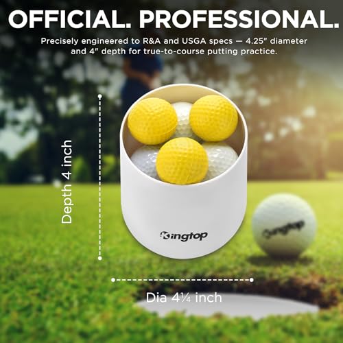 KINGTOP KIGNTOP Golf Hole Cup for Putting Green, Putting Cup, Fit USGA/PGA Regulations, Ivory White, Indoor | Outdoor, 4" Depth Optional, 1-Pack - Image 2