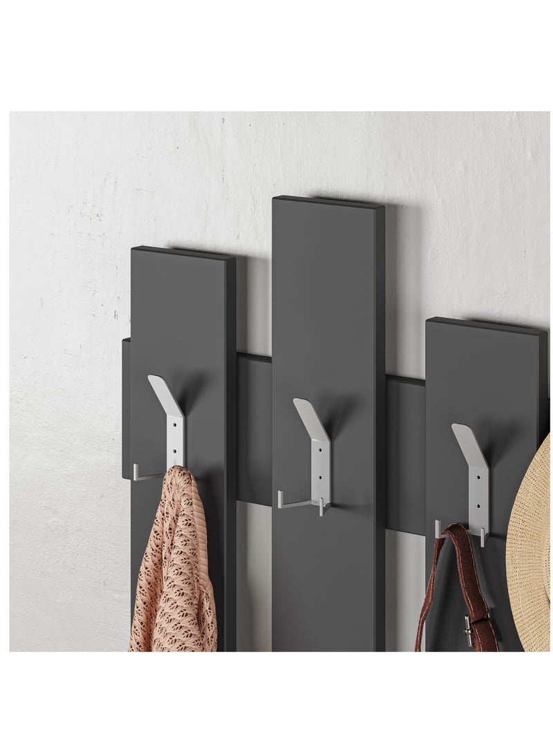Mourah Mourah Home Wave Coat Hanger - Wall Mounted Coat Rack - Organizer with 8 Dual Hooks - Space-Saving Hanging Storage for Coats, Hats, Bags & Scarves - 4x81x64 CM - Grey - Image 2