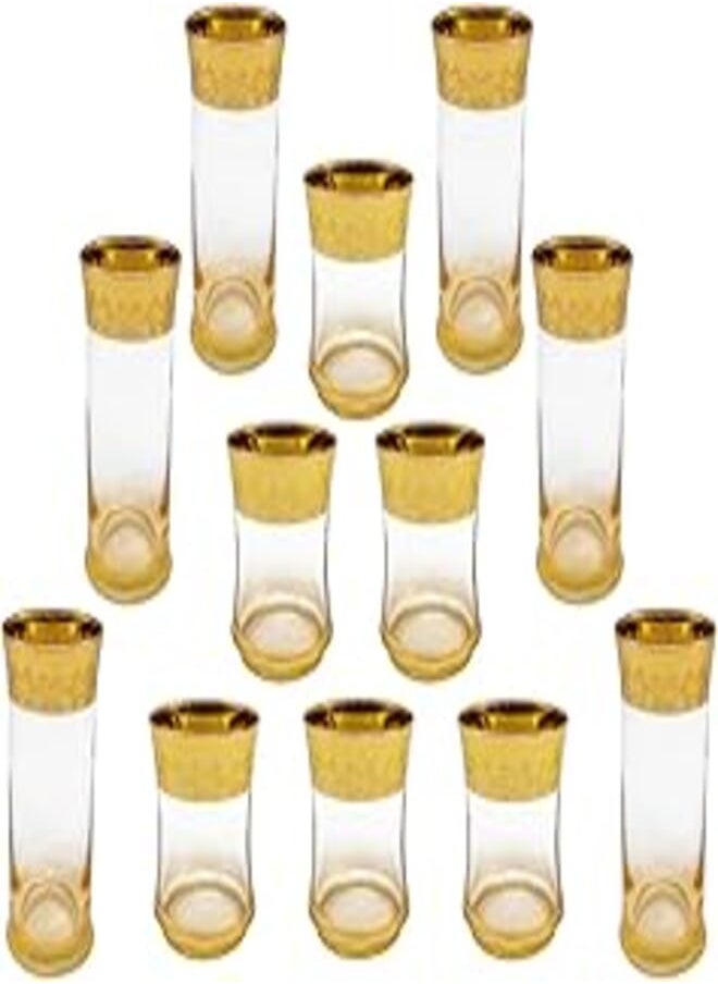 segaey - Segaey FARB Turkish Glass / 12 Pcs/Golden stars Laser Engraved 013353/ Multiple Purpose/Elegant design, Trusted Brand, Attractive shape/High Quality Materials - Image 1