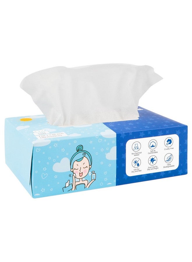 Orighty Righty Disposable Face Towel Biodegradable Clean Facial Towels Super Soft Makeup Remover Wipes Absorbent Facial Wash Cloth For Makeup Removing Facial Cleansing Nursing Outdoor 100 Ct 1 Pack - Image 2