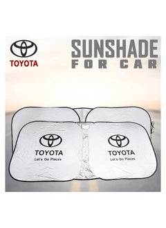 TOYOTA TOYOTA Car Sun Shade UV Rays and Heat Protector Sun Visor Foldable Keep Your Vehicle Cool Blocks UV Rays, Car Windshield Sunshade  - Image 1