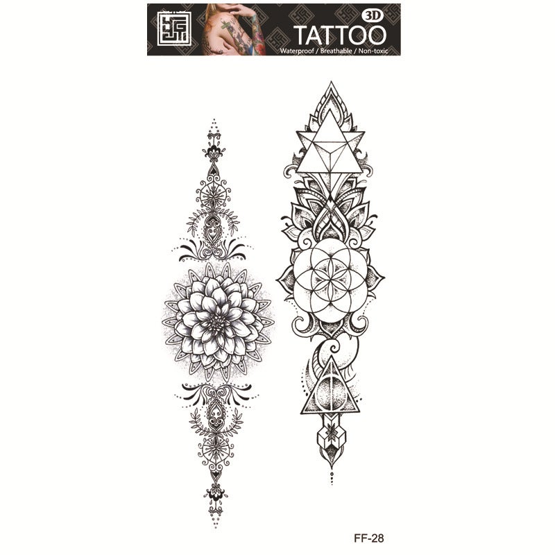 Yuanhua Waterproof Tattoo Stickers Manufacturers Wolf Head Totem Arabic Text Tattoo Stickers Supply - Image 1