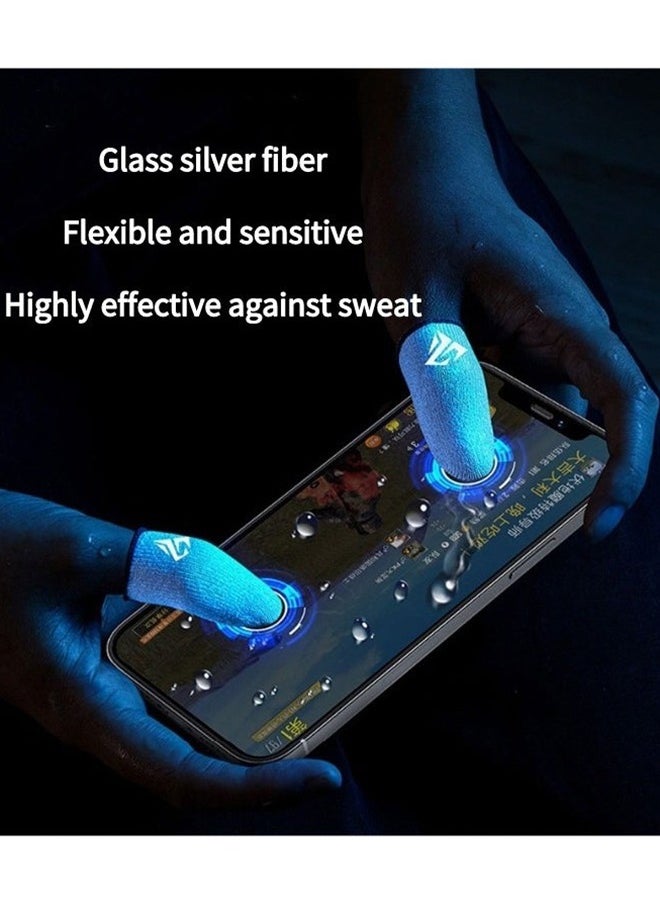 Generic 4 Pcs Cloth Mobile Gaming Finger Gloves Extremely Thin Material Zero-Contact Silver Fiber Breathable Touch Screen Gaming Finger Gloves with Storage Box White  - Image 3