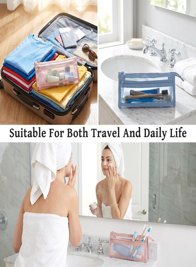 Elegaperma 4 Pcs Mesh Toothbrush Travel Bag, 8.6 X 3.9 Inch Portable Mesh Toothbrush Pouch With Zipper, 4 Colors Square Tooth Brush Bag For Storage Toothbrushes,Toothpastes,Makeup Brushes,Pencil - Image 5