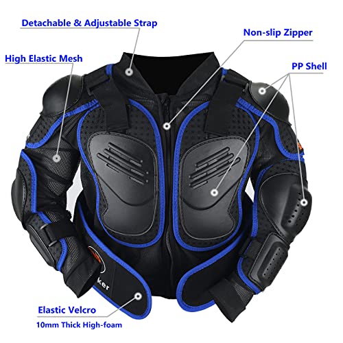 RIDBIKER Youth Dirt Bike Gear Riding Chest Spine Protector Youth Motorcycle Jacket with Armor Guards Set for Motocross Teenager Full Body Protector with Elbow Knee Shin Guards - Image 4