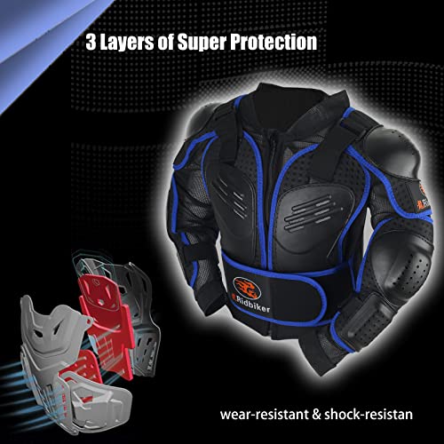RIDBIKER Youth Dirt Bike Gear Riding Chest Spine Protector Youth Motorcycle Jacket with Armor Guards Set for Motocross Teenager Full Body Protector with Elbow Knee Shin Guards - Image 2