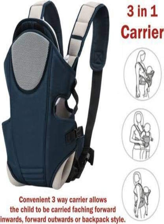 Crawl'in Toddler 3 In 1 Baby Carrier With Detachable Bib & Head Cushion Ergonomic Multi Functional Baby Carrier Baby Carrier (Navy Blue, Front Carry Facing Out) - Image 3