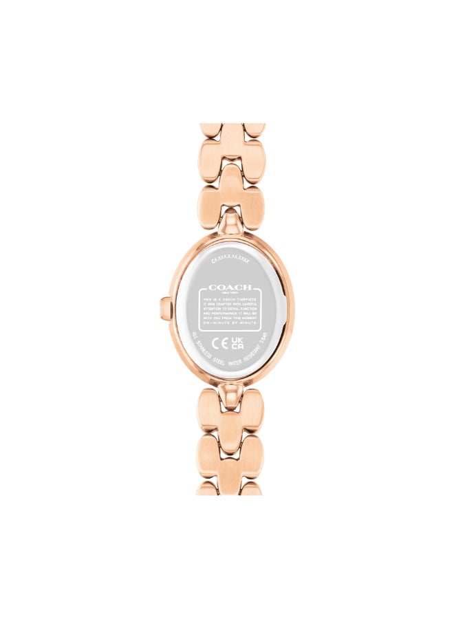 COACH ساعة كوتش دائري تماثلي للنساء بحالة فضية بيضاء - 14504437 - Image 3