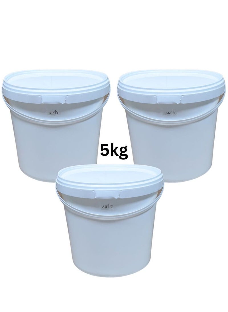 ARTC - Multipurpose 3 Pieces Set Food Grade White Plastic Yogurt Bucket PP Container With Tamper Evident Lid - Image 1