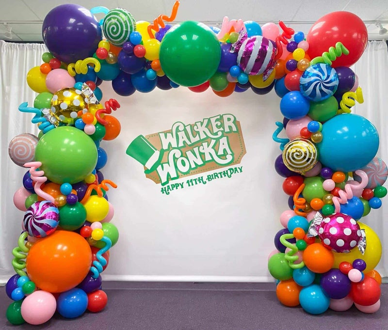 BALONAR Sweet Candy Rainbow Balloon Garland Arch Kit with 155pcs Yellow Blue Orange Red Purple Lollipop Balloons for Christmas Candyland Birthday Party Decorations - Image 2