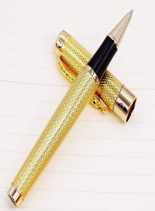 erofa Shiny Golden Dragon Nip 0.7mm Nib Black RollerBall Pen - Image 2