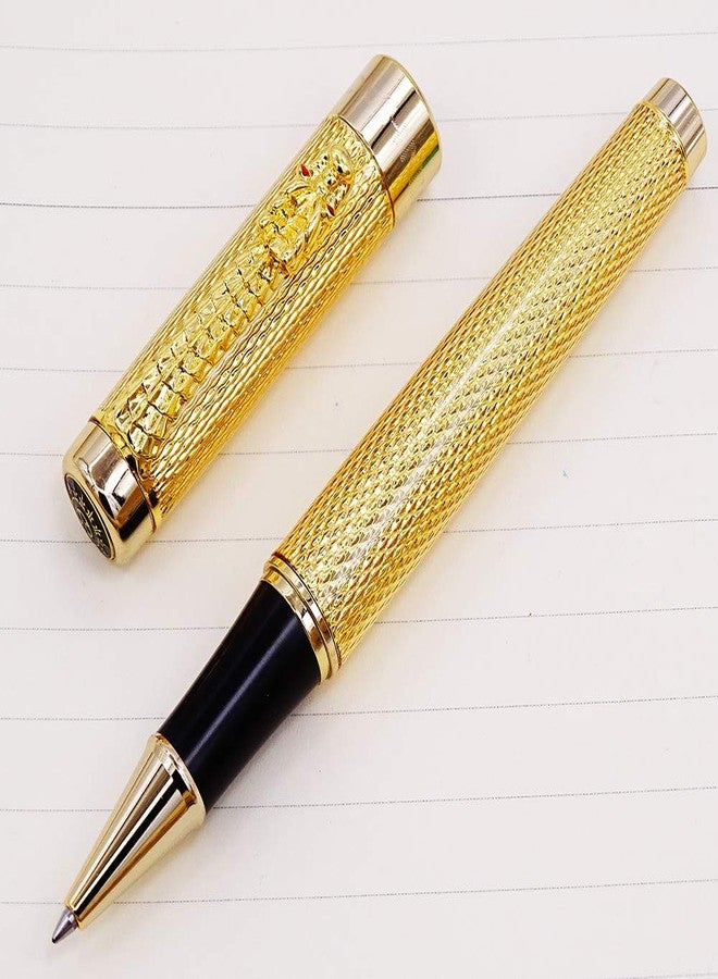 erofa Shiny Golden Dragon Nip 0.7mm Nib Black RollerBall Pen - Image 3