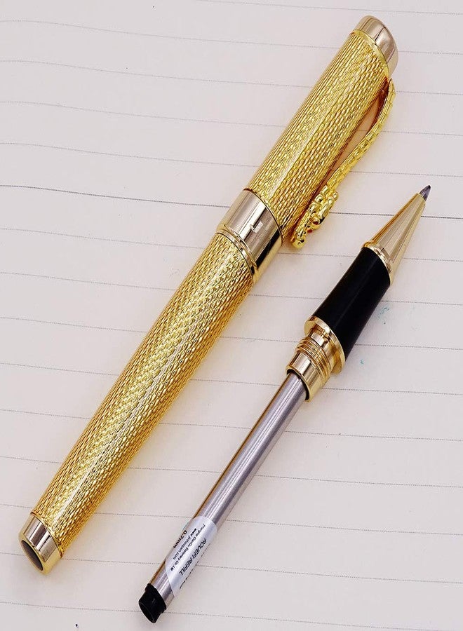 erofa Shiny Golden Dragon Nip 0.7mm Nib Black RollerBall Pen - Image 5