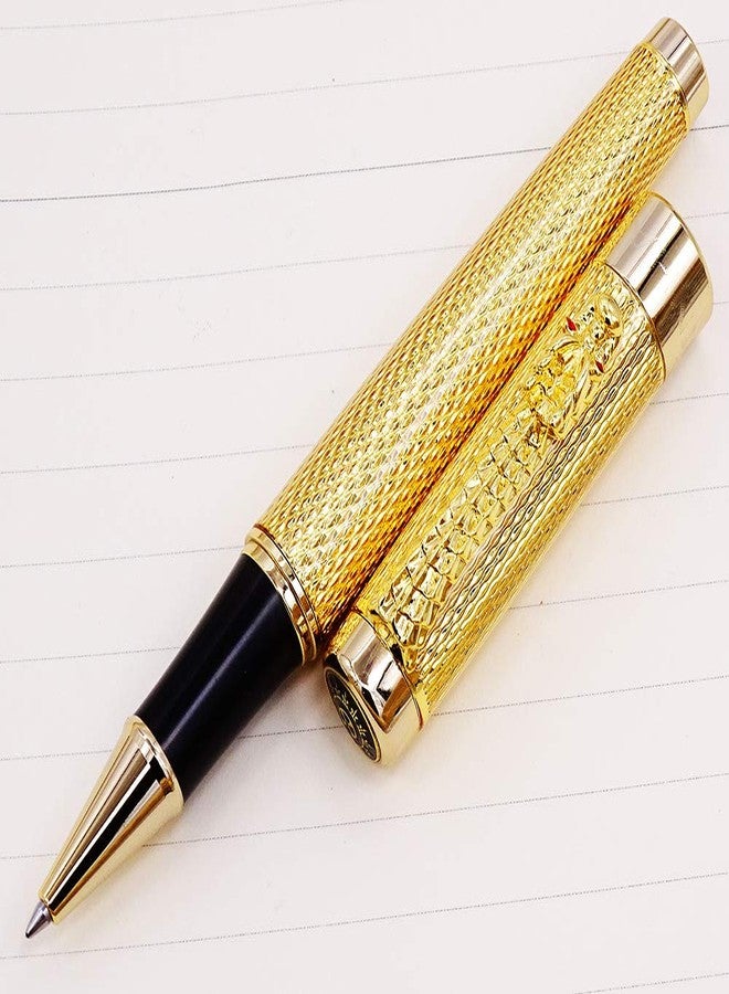 erofa Shiny Golden Dragon Nip 0.7mm Nib Black RollerBall Pen - Image 4