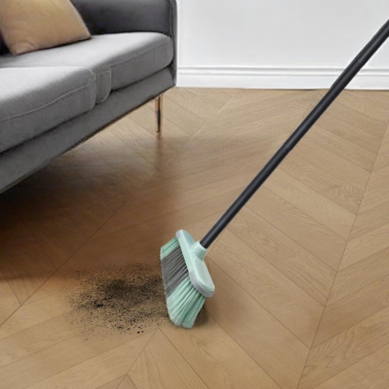 Zthluyc Indoor Broom Soft Bristle Brooms - Brooms for Sweeping Indoor Pet Hair, House Broom for Cleaning Hardwood, Tile, and Decking Surfaces Across.ï¼ˆGreenï¼‰ - Image 2