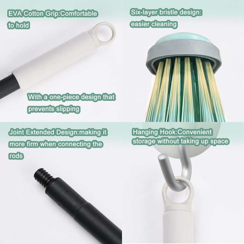 Zthluyc Indoor Broom Soft Bristle Brooms - Brooms for Sweeping Indoor Pet Hair, House Broom for Cleaning Hardwood, Tile, and Decking Surfaces Across.ï¼ˆGreenï¼‰ - Image 5