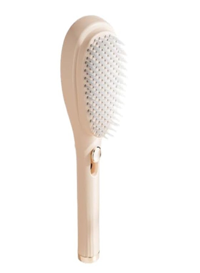 SITSRA Anti Static Massage Comb - One-Click Cleaning hair Comb and Brush, Massage Comb, Scalp Cleansing, hair Combs for Women and Men, Portable Telescopic Massage Comb (CREAM) (CREAM) - Image 1