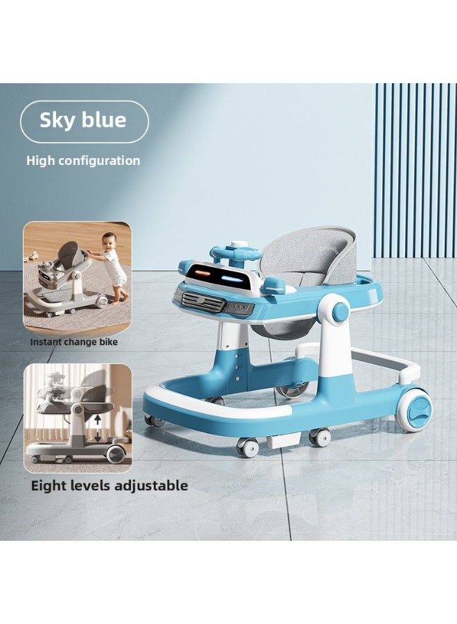 ORiTi عربة أطفال جديدة مع أرجل مضادة على شكل O ووظيفة متعددة الاستخدامات مضادة للتقلب، يمكن للطفل البالغ من العمر سنة واحدة الجلوس على العربة - زرقاء - Image 1