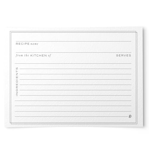 Dashleigh Recipe Cards 4x6 Double Sided, 50 Modern Minimalist Recipe Cards with Lines, Thick Cardstock for Recipe Box and Binder, Blank Kitchen Cards for Bridal Shower, Wedding, Housewarming Gift - Image 1
