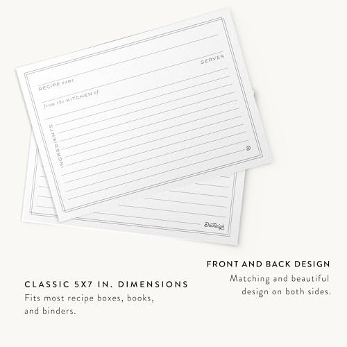 Dashleigh Recipe Cards 4x6 Double Sided, 50 Modern Minimalist Recipe Cards with Lines, Thick Cardstock for Recipe Box and Binder, Blank Kitchen Cards for Bridal Shower, Wedding, Housewarming Gift - Image 4