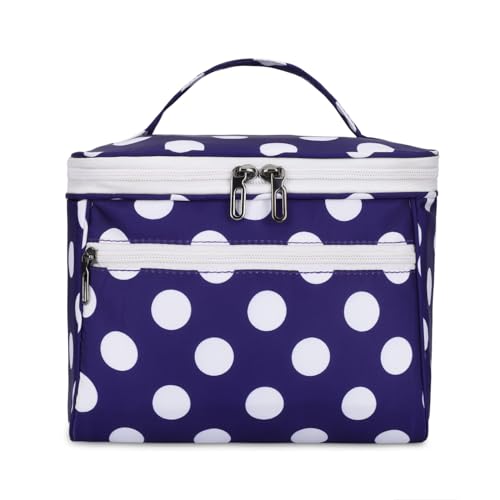 KUKLAR Polyester Waterproof Multifunctional Small Cosmetic Bag for Women, Makeup Bag for Travel, Cosmetic Bag Pouch,Makeup Organizer Perfectly Fit in Any Suitcase Or Big Bag (Blue) - Image 1