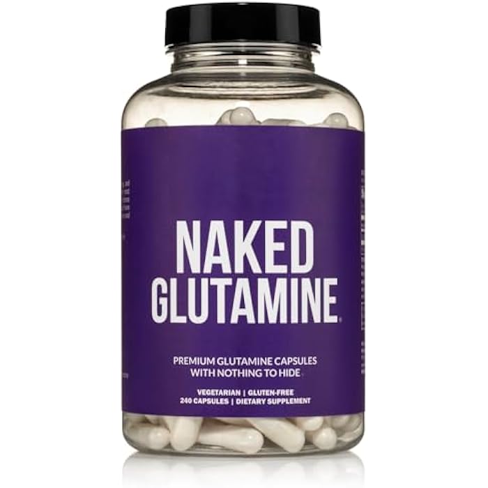 Nakd NAKED L-Glutamine Muscle Recovery Capsules, 1000mg, 240 Count, Made in The USA, Non-GMO, Gluten and Soy Free - Image 1